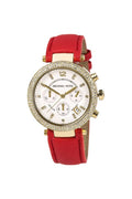 Michael Kors Parker White Dial Pink Leather Strap Watch for Women - MK2297