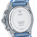 Guess Athena Active Life Clear White Dial Blue Rubber Strap Watch for Women - GW0409L1