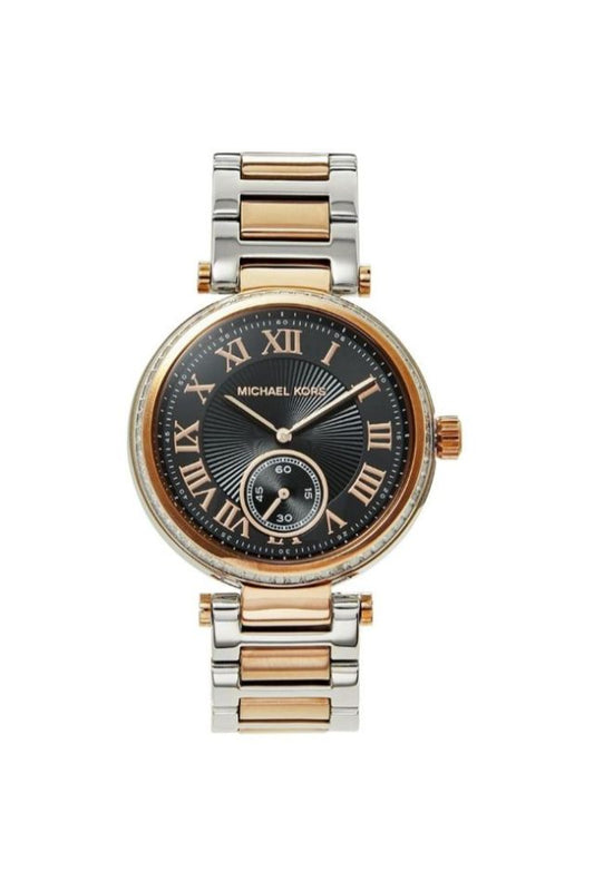 Michael Kors Skylar Black Dial Two Tone Steel Strap Watch for Women - MK5957