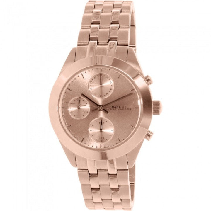 Marc Jacobs Peeker Chronograph Rose Gold Dial Stainless Steel Strap Watch for Women - MBM3394