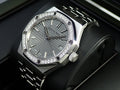 Audemars Piguet Royal Oak 50th Anniversary Diamonds Grey Dial Silver Steel Strap Watch for Men - 15551ST.ZZ.1356ST.03