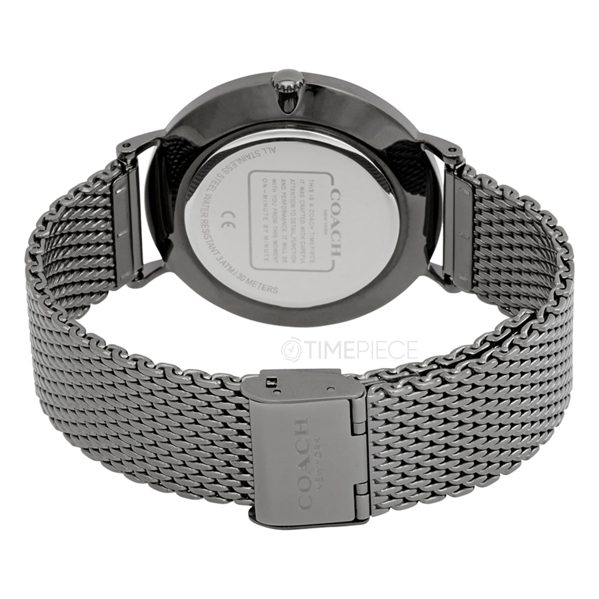 Coach Charles Black Dial Grey Mesh Bracelet Watch for Men - 14602145