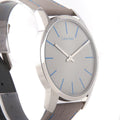 Calvin Klein City Silver Dial Grey Leather Strap Watch for Men - K2G211Q4