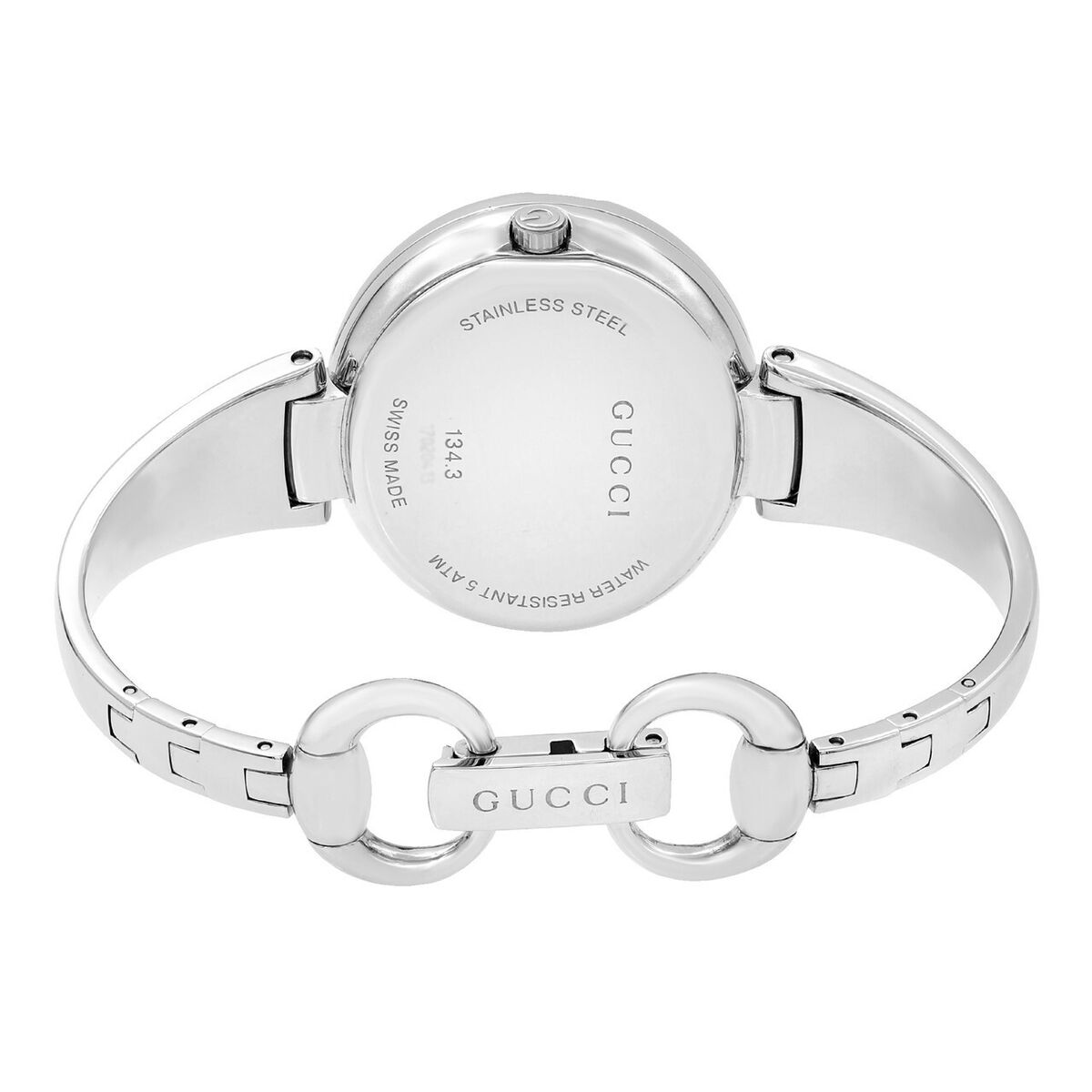 Gucci Guccissima Analog Black Dial Silver Steel Strap Watch For Women - YA134301