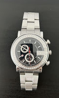 Gucci G Chrono Diamonds Black Dial Silver Steel Strap Watch For Men - YA101324