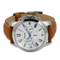 Fossil Grant Chronograph White Dial Brown Leather Strap Watch for Men - FS5060