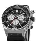 Breitling Super Chronomat B01 44 Black Dial Black Rubber Strap Watch for Men - AB0136251B1S1