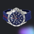 Tommy Hilfiger Nolan Chronograph Blue Dial Blue Rubber Strap Watch for Men - 1791142