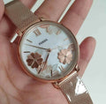 Fossil Jacqueline White Dial Rose Gold Mesh Bracelet Watch for Women - ES4534