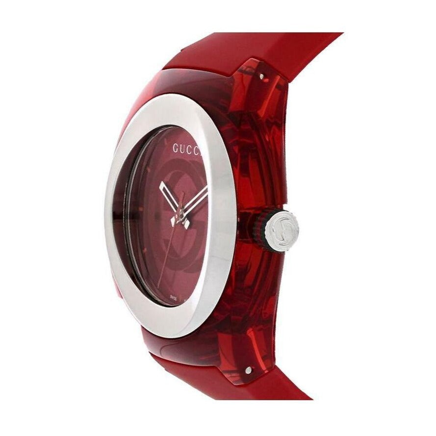 Gucci Sync XXL Quartz Red Dial Red Rubber Strap Unisex Watch -  YA137103