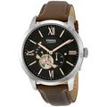 Fossil Townsman Automatic Black Dial Brown Leather Strap Watch for Men - ME3061