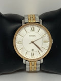 Fossil Jacqueline White Dial Two Tone Steel Strap Watch for Women - ES3844