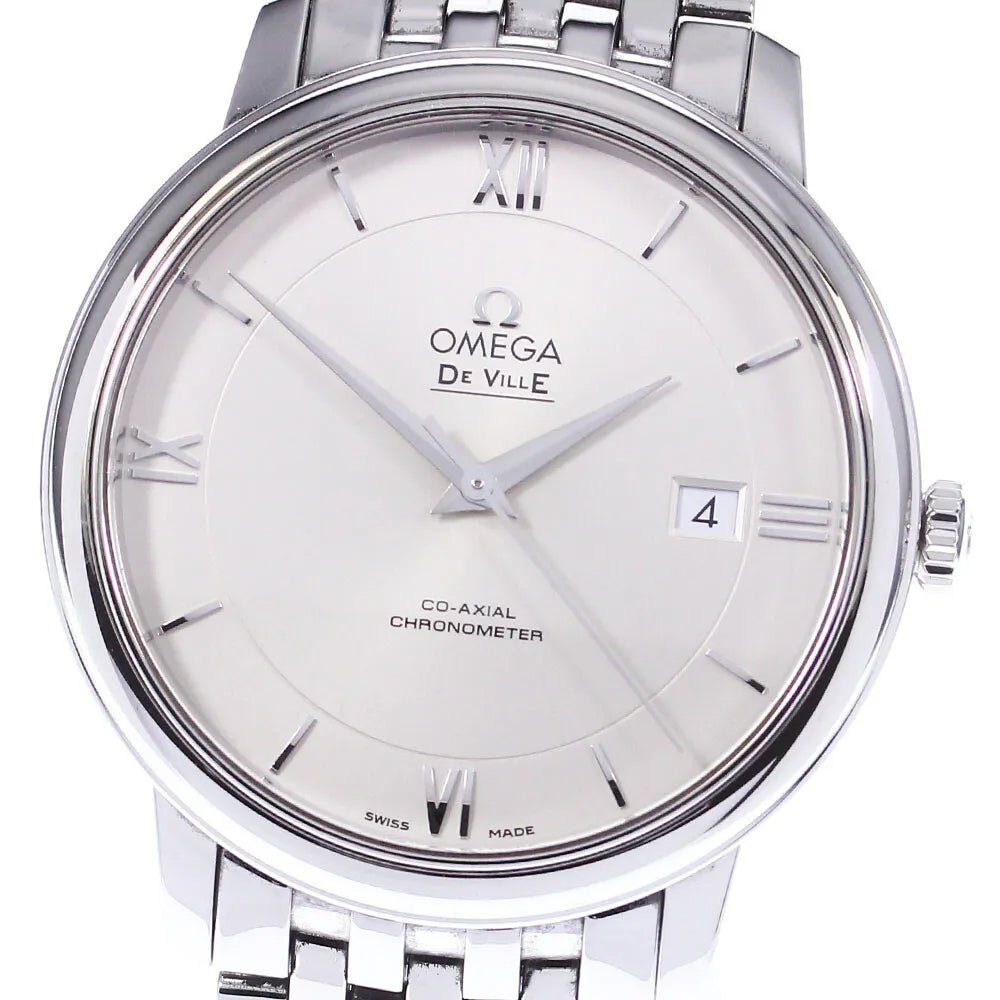 Omega De Ville Prestige Co-Axial Silver Dial Silver Steel Strap Watch for Men - 424.10.40.20.02.003