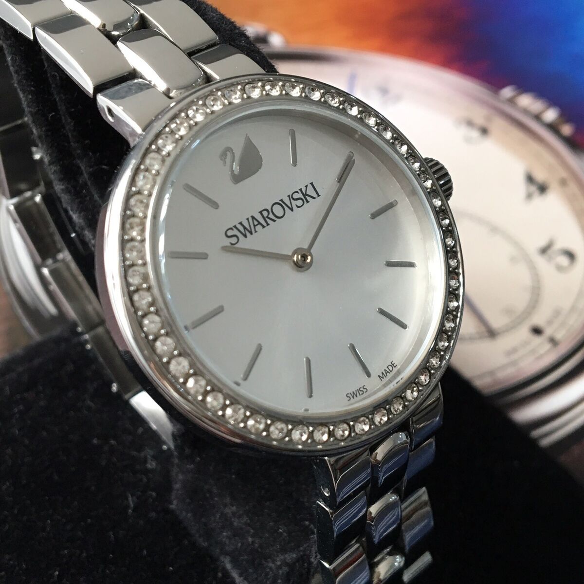 Swarovski Daytime Crystal Silver Dial Silver Steel Strap Watch for Women - 5095600