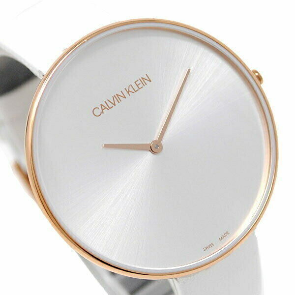 Calvin Klein Full Moon White Dial White Leather Strap Watch for Women - K8Y236L6