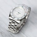 Gucci Dive Quartz White Dial Silver Steel Strap Watch For Men - YA136336