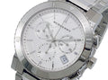 Burberry City Chronograph White Dial Silver Steel Strap Watch For Women - BU9700