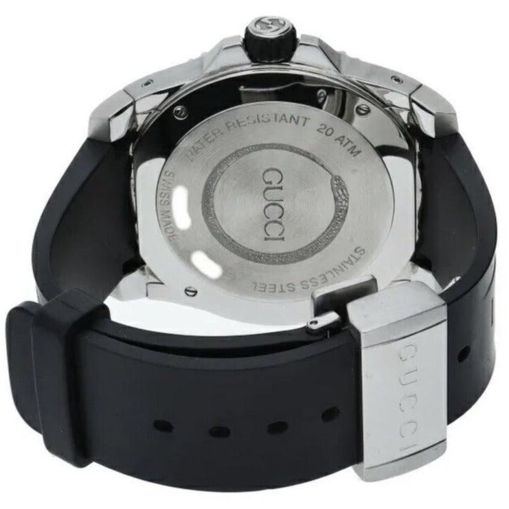 Gucci Dive Kingsnake Black Dial Black Rubber Strap Watch For Men - YA136217