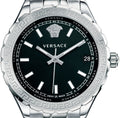 Versace Hellenyium Black Dial Silver Steel Strap Watch for Women - V12020015