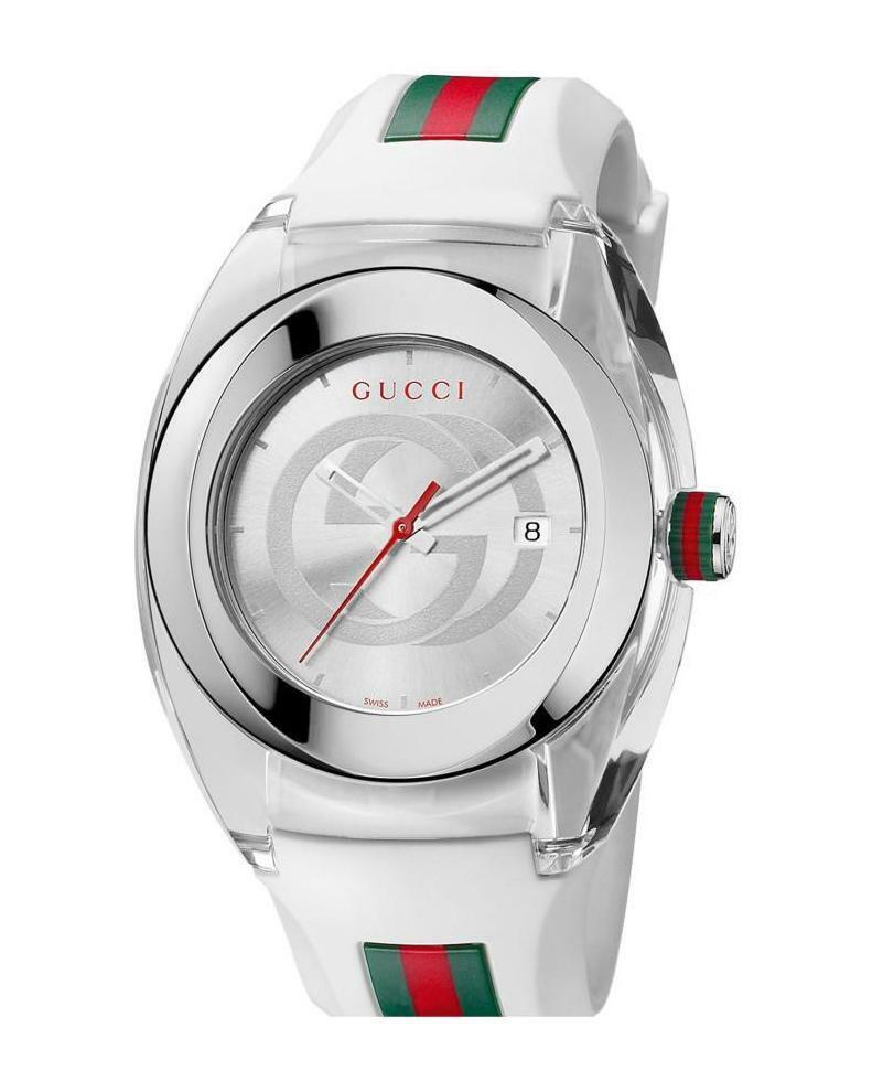 Gucci SYNC XXL White Dial White Rubber Strap Watch For Men - YA137102