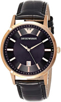 Emporio Armani Renato Quartz Black Dial Black Leather Strap Watch For Men - AR2425