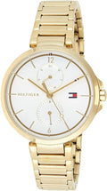 Tommy Hilfiger Angela White Dial Gold Steel Strap Watch for Women - 1782128