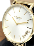 Coach Perry White Dial Gold Mesh Bracelet Watch for Women - 14503125