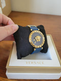 Versace Palazzo Empire Greca Black Dial Black Leather Strap Watch for Women - VEDV00119