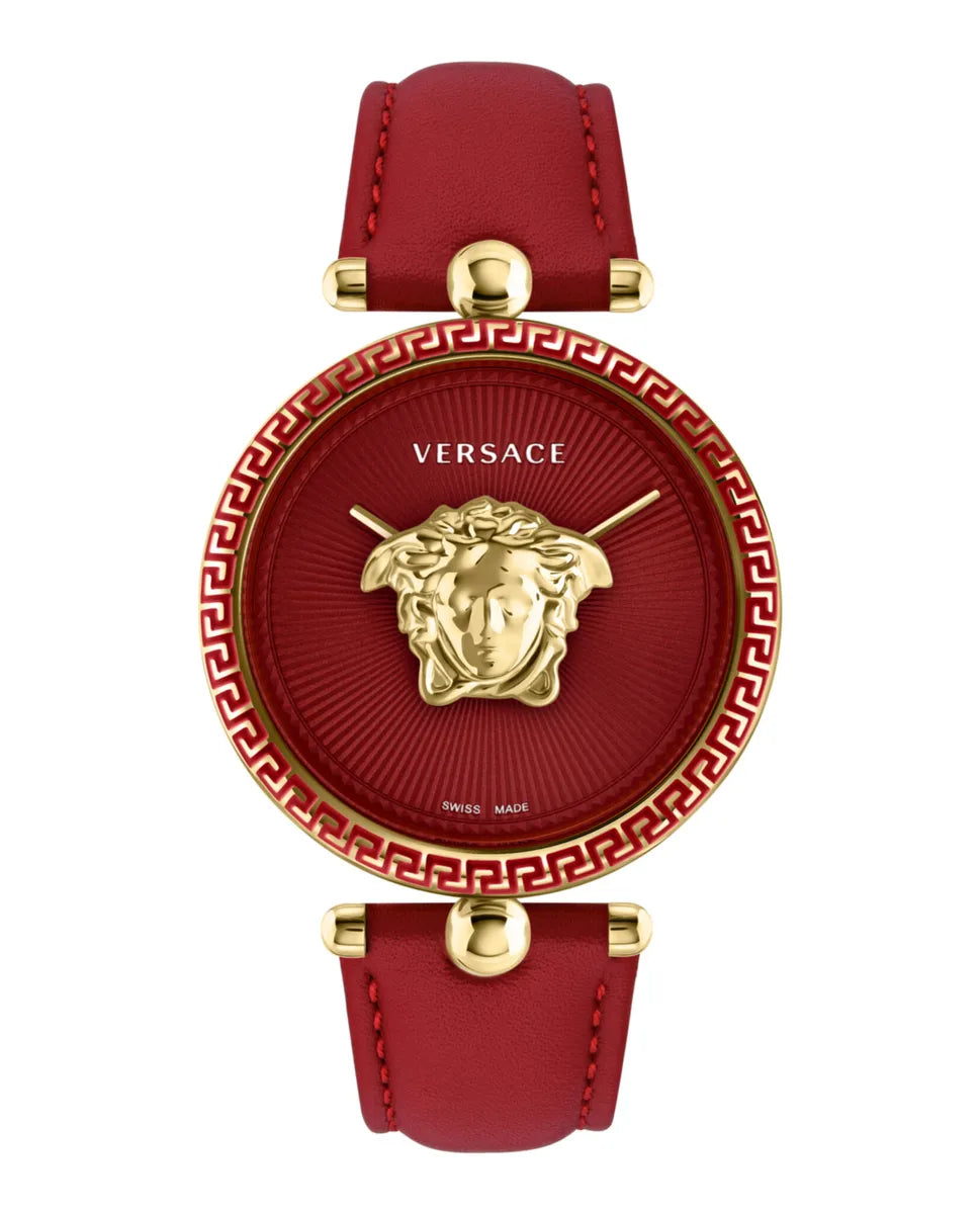 Versace Palazzo Empire Red Dial Red Leather Strap Watch for Women - VCO120017