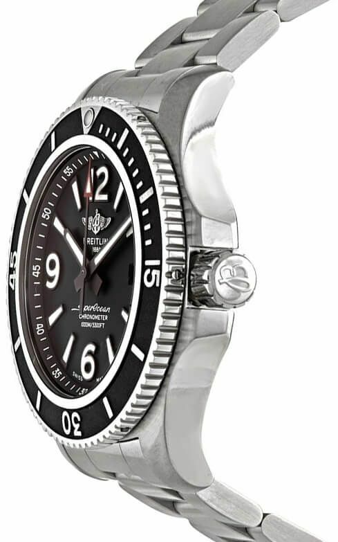 Breitling Superocean Automatic 44mm Black Dial Silver Steel Strap Watch for Men - A17367D71B1A1