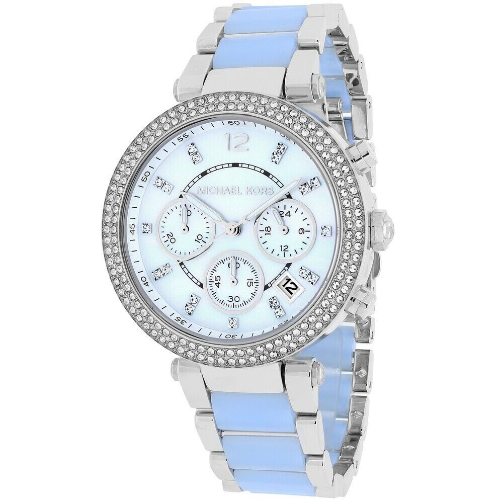 Michael Kors Parker White Dial Two Tone Steel Strap Watch for Women - MK6138