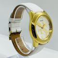 Guess G-Twist Gold Dial White Rubber Strap Watch for Women - W0911L7