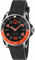 Gucci Dive Limited Edition Black Dial Black Rubber Strap Unisex Watch - YA136333