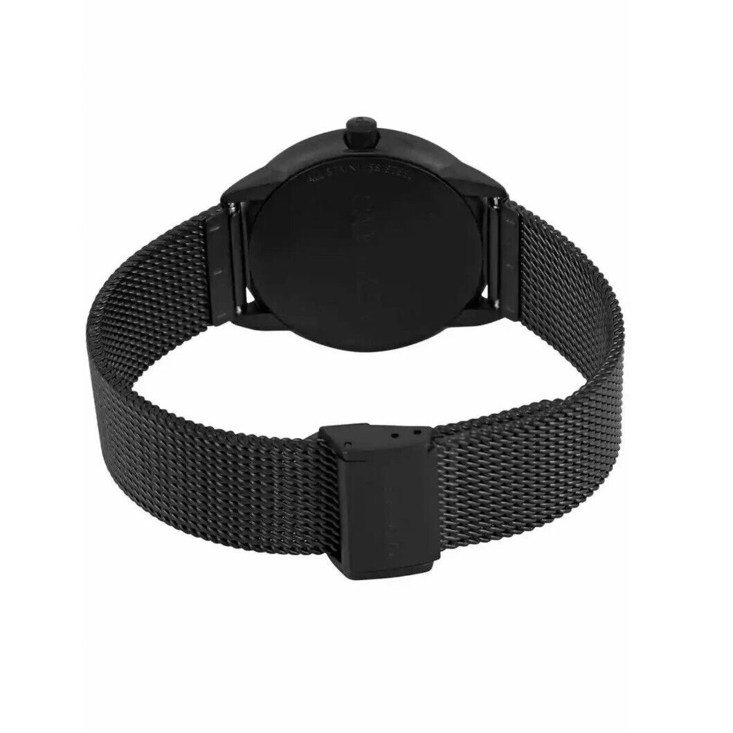 Calvin Klein Minimal Black Dial Black Mesh Bracelet Watch for Men - K3M5145X