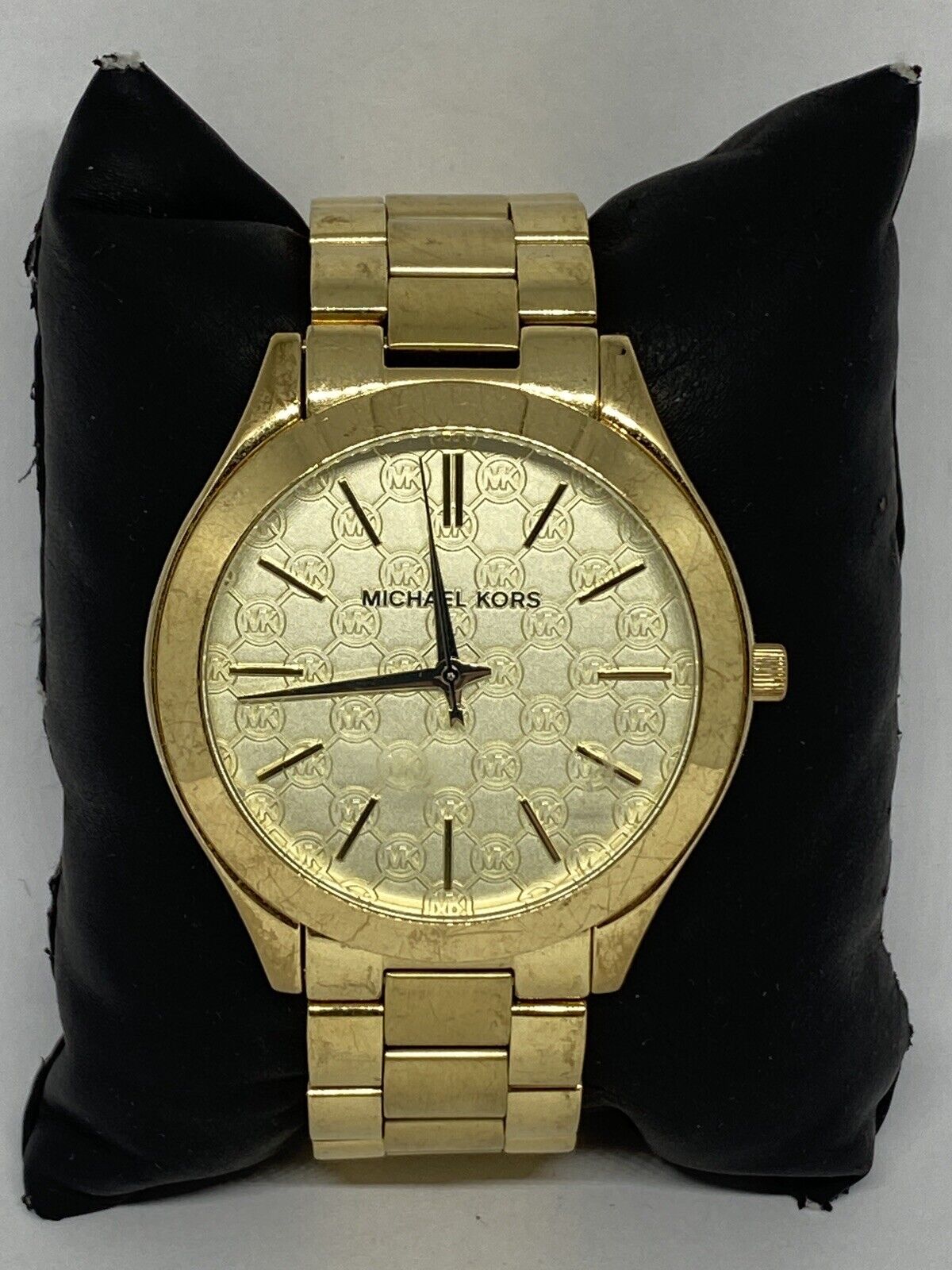 Michael Kors Slim Runway Gold Dial Gold Steel Strap Watch for Women - MK3335