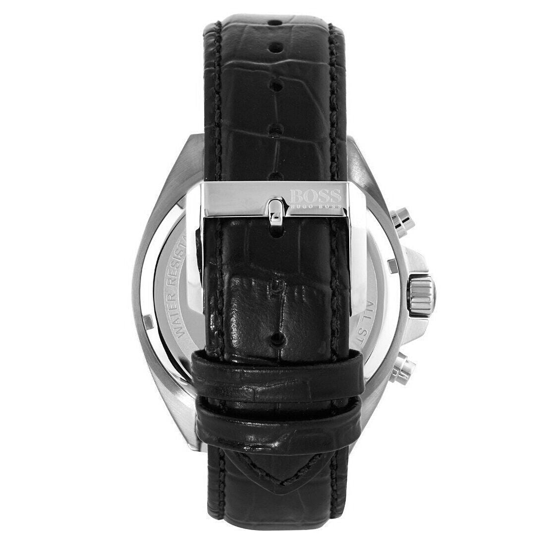 Hugo Boss Driver Black Dial Black Leather Strap Watch for Men - 1512879