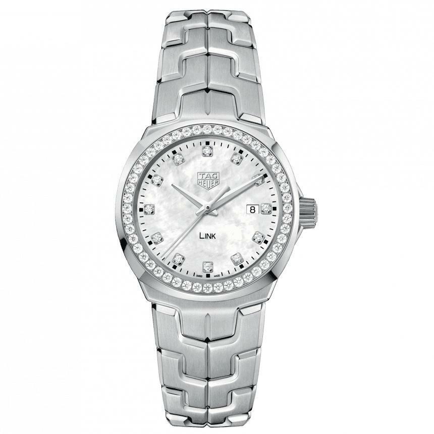 Tag Heuer Link Quartz Diamonds Mother of Pearl Dial Silver Steel Strap Watch for Women - WBC1316.BA0600