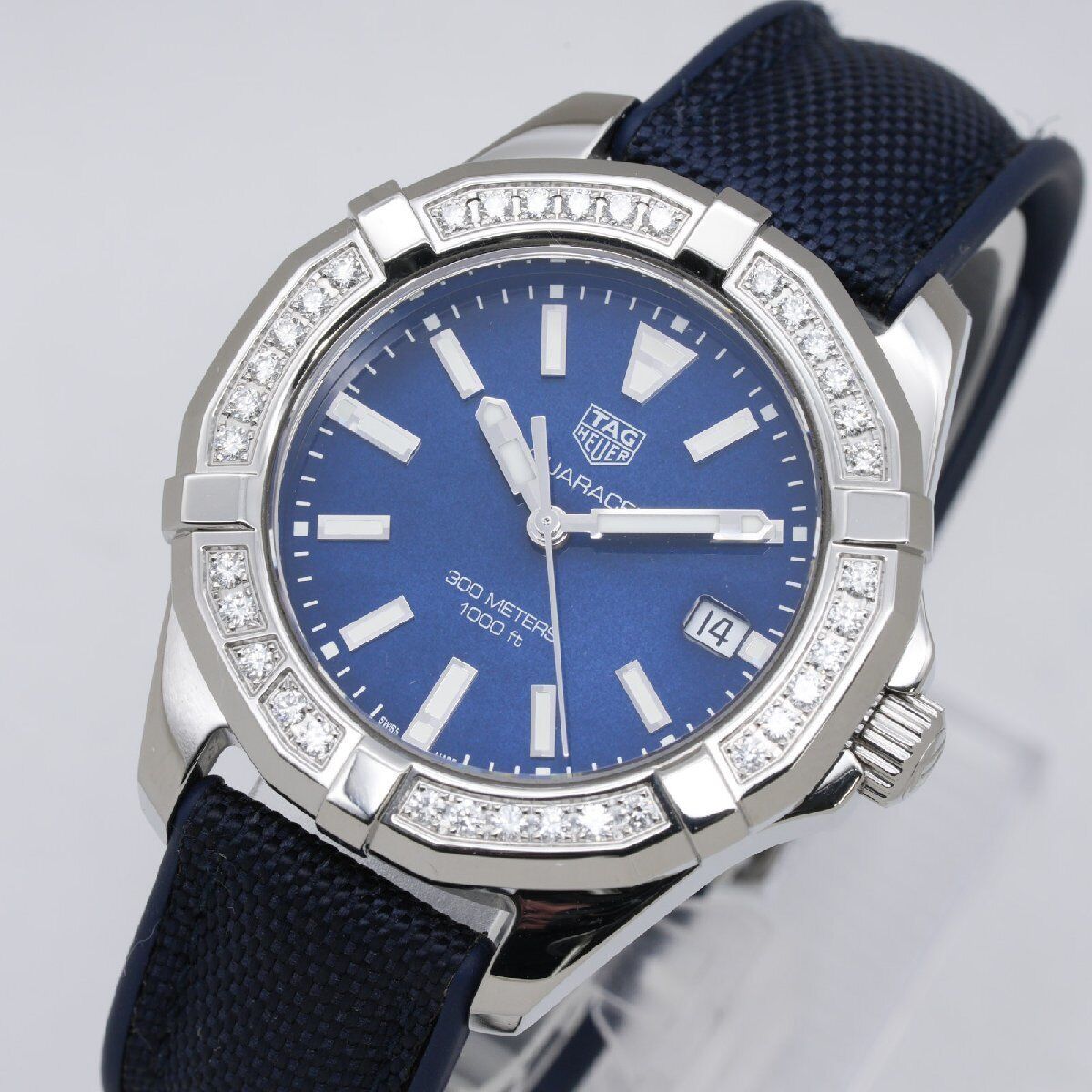 Tag Heuer Aquaracer 35mm Quartz Blue Dial Blue Textile Strap Watch for Women - WAY131N.FT6091