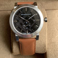 Burberry The City Black Dial Brown Leather Strap Watch for Men - BU9905