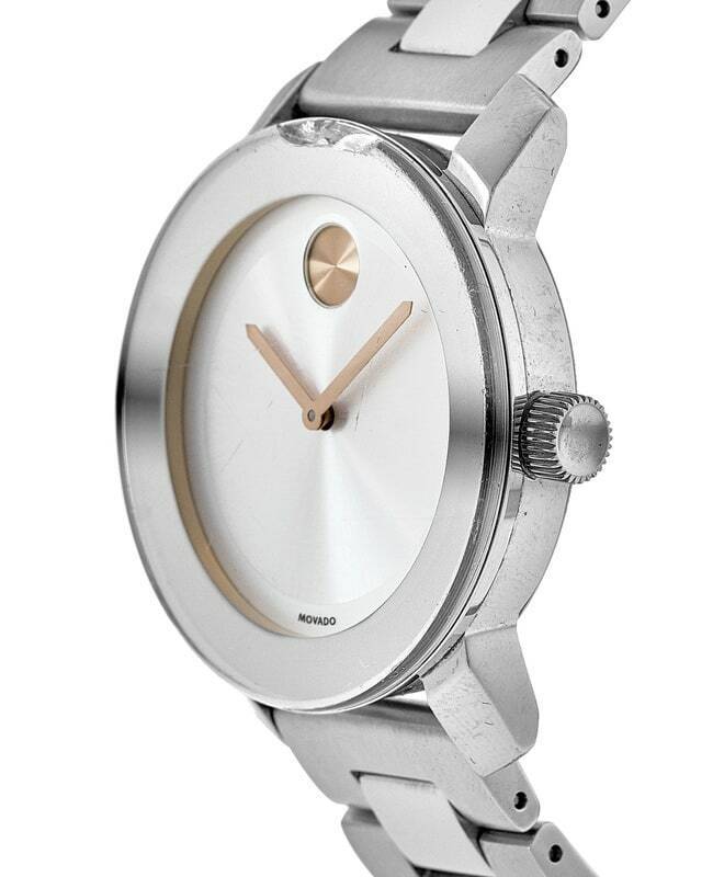 Movado Bold Silver Dial Silver Steel Strap Watch For Women - 3600084