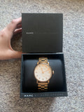 Marc Jacobs Baker White Dial Rose Gold Stainless Steel Strap Watch for Women - MBM3244