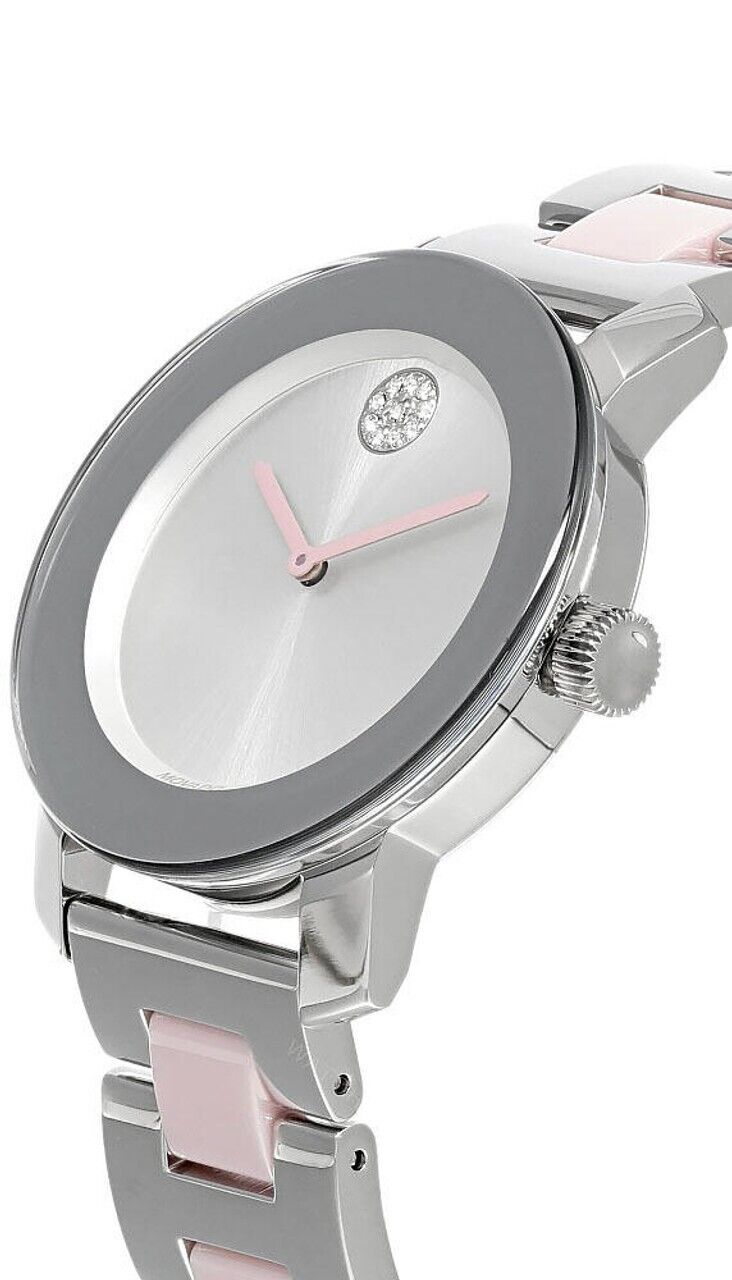 Movado Bold Silver Dial Two Tone Steel Strap Watch for Women - 3600702