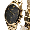 Emporio Armani Classic Chronograph Black Dial Gold Steel Strap Watch For Men - AR1893