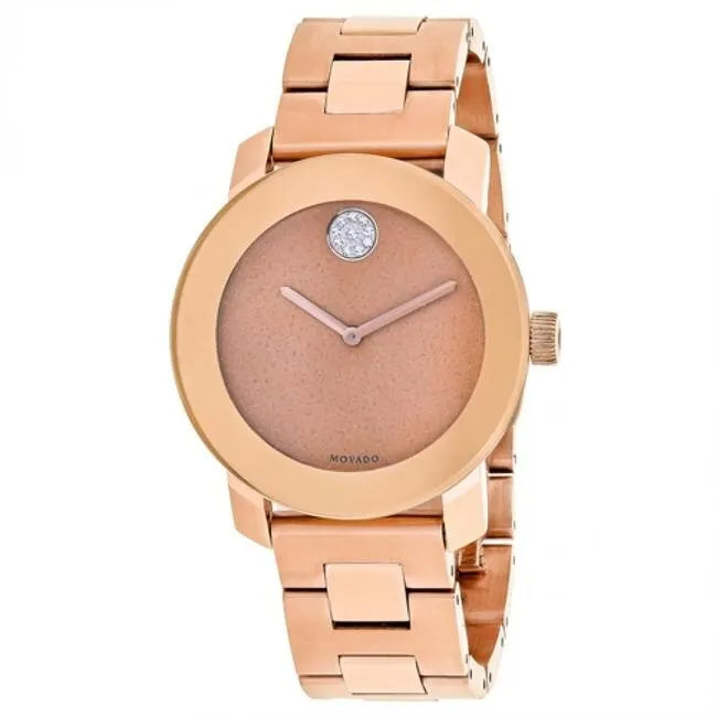 Movado Bold Rose Gold Dial Rose Gold Steel Strap Watch For Women - 3600335