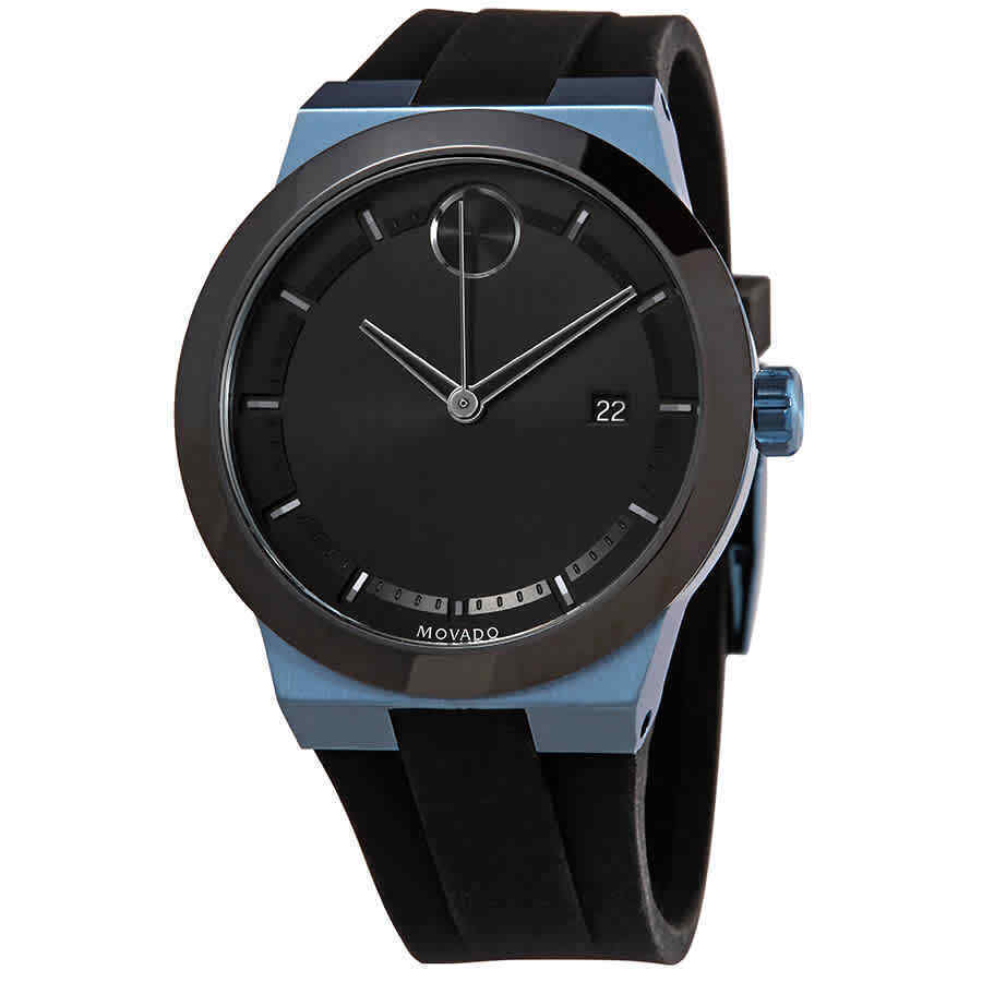 Movado Bold Fusion Black Dial Black Rubber Strap Watch for Men - 3600626