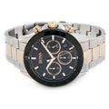 Hugo Boss Here Chronograph Black Dial Two Tone Steel Strap Watch for Men - 1513757