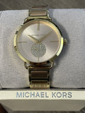 Michael Kors Portia Rose Gold Dial Two Tone Steel Strap Watch for Women - MK3706