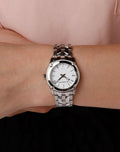 Burberry Heritage Check White Dial Silver Stainless Steel Strap Watch for Women - BU1853