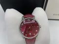 Gucci G-Timeless Quartz Mother of Pearl Red Dial Red Leather Strap Watch For Women - YA1264041