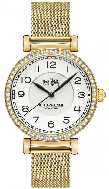 Coach Madison White Dial Gold Mesh Bracelet Watch for Women - 14502652